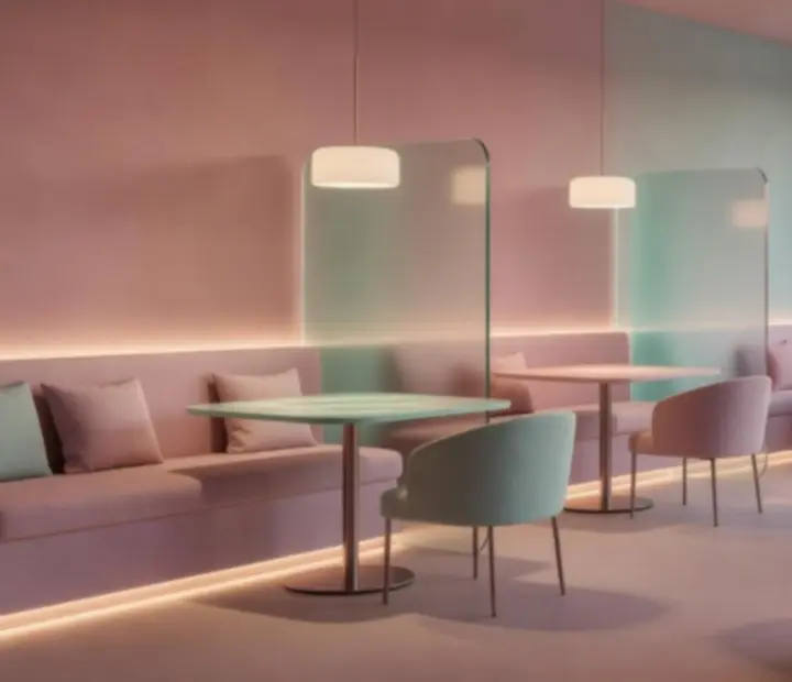 Moderní večerní interiér restaurace CentralMeetingG