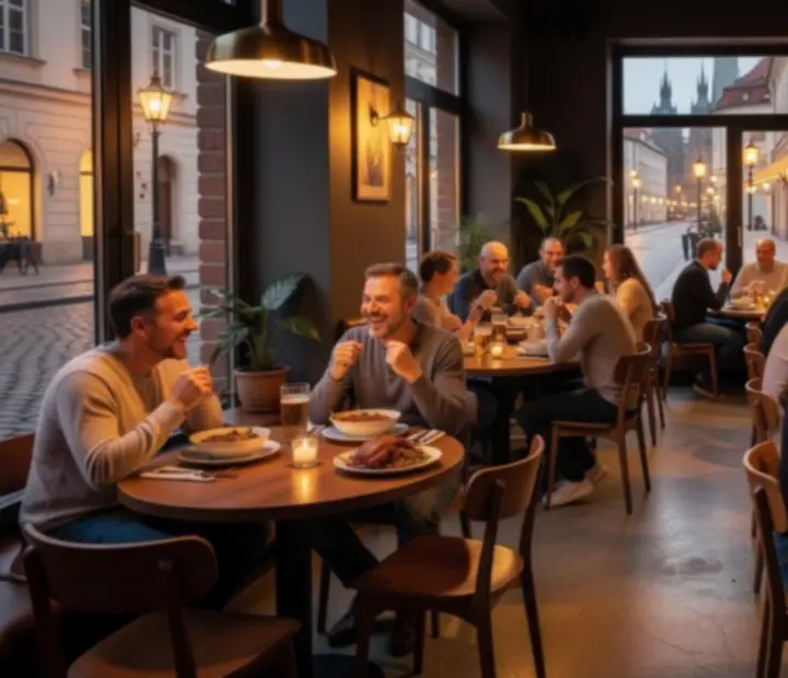 Lifestylová večerní atmosféra v restauraci CentralMeetingG